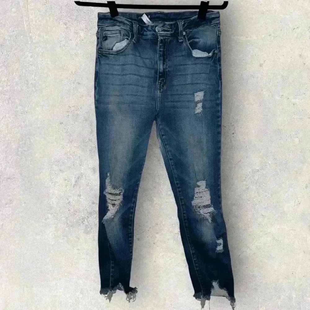 KanCan Dark Wash Distressed Women's Jeans